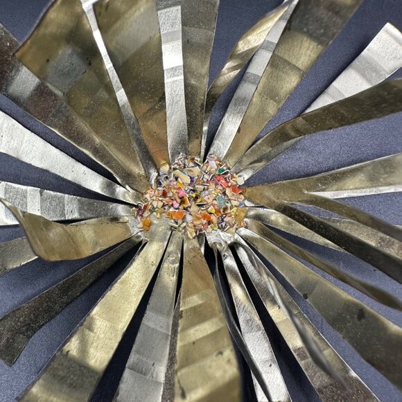 Vintage Atomic Starburst Christmas Ornaments Aluminum Handmade Mid Century Mod - Picture 5 of 10